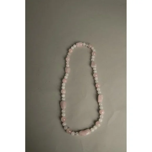 Pink Stone Necklace Set Genuine Agatha Rocks Lariat Scarf Jewelry from Brazil